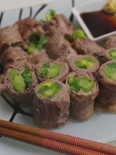 菜の花の牛肉巻き焼き♪辛子醤油で-レシピのメイン写真