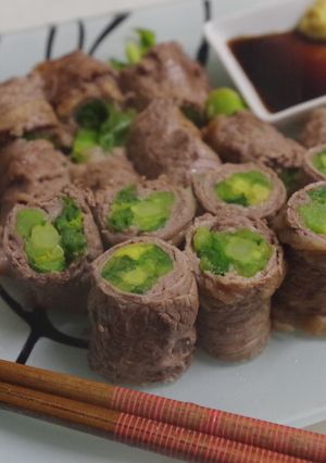 菜の花の牛肉巻き焼き♪辛子醤油で-レシピのメイン写真
