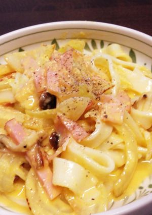 カサ増し！ うどんの和風カルボナーラ-レシピのメイン写真