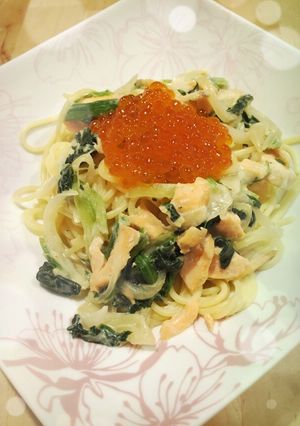鮭といくらのクリームパスタ-レシピのメイン写真