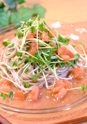 トマトとカイワレのそばサラダ♪-レシピのメイン写真