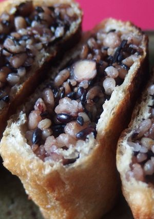 黒い雑穀ご飯のおいなりさん！生姜醤油でも-レシピのメイン写真