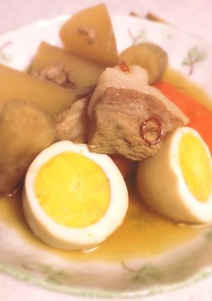やわらか豚塊肉と根菜・卵のがっつり煮物-レシピのメイン写真