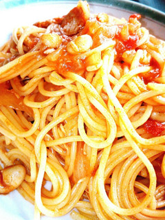 鶏のトマト煮の残りでパスタ-レシピのメイン写真