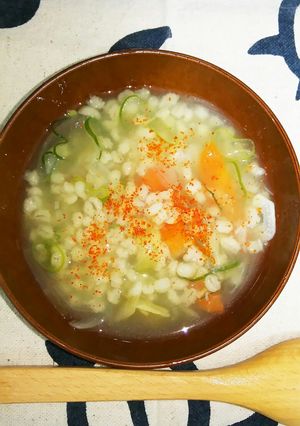 体温まる♪大麦入りスープ♪冷え症さんに！-レシピのメイン写真