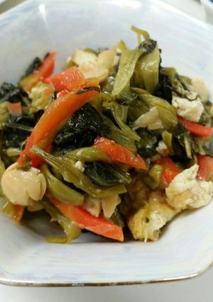 小松菜と打ち豆の簡単煮物-レシピのメイン写真