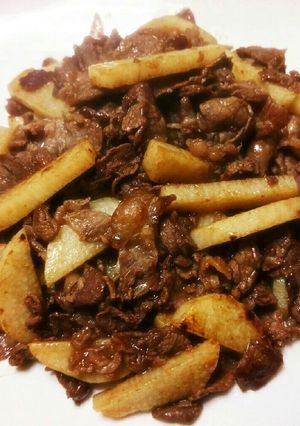 牛肉と長芋のわさび醤油炒め☆-レシピのメイン写真