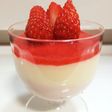 簡単!苺と生クリームの三層ババロア♡