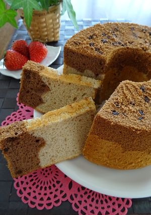 2層♪チョコ苺のシフォン*大きいVer.-レシピのメイン写真
