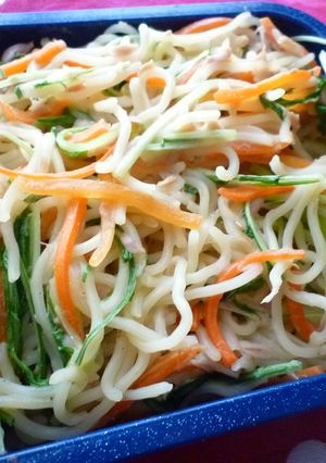 スピード勝負！水菜で作る塩焼きそば-レシピのメイン写真