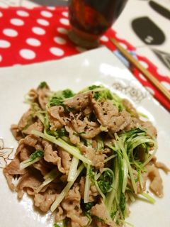豚肉と水菜の中華炒め-レシピのメイン写真