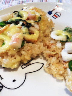 冷やご飯と冷蔵庫の余り物でご飯ピザ♪-レシピのメイン写真