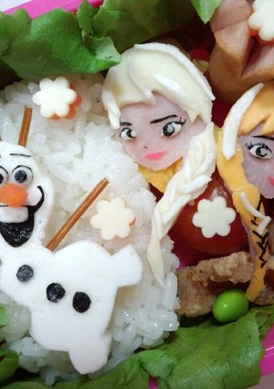 キャラ弁☆アナ雪☆アナ＆エルサ＆オラフ☆-レシピのメイン写真