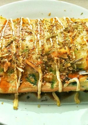 オーブンで焼く野菜たっぷり簡単お好み焼き-レシピのメイン写真