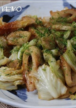 春きゃべつとちくわのソース炒め-レシピのメイン写真