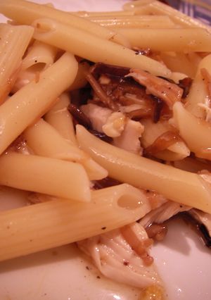 超低脂肪でも美味!胡椒・なめ茸鶏パスタ-レシピのメイン写真