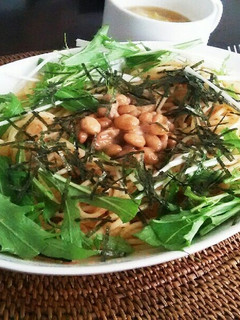 簡単❗水菜とタラコの納豆パスタ-レシピのメイン写真