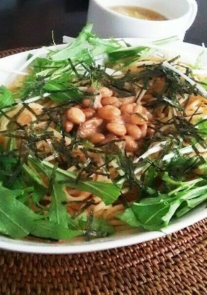 簡単❗水菜とタラコの納豆パスタ-レシピのメイン写真