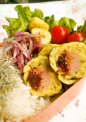 お弁当に♪魚肉ソーセージのそば玉子巻き-レシピのメイン写真