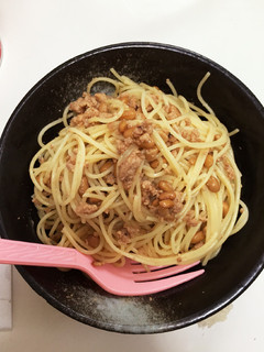 ネバネバ!そぼろ納豆パスタ-レシピのメイン写真