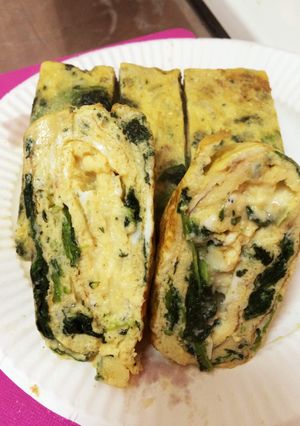 お弁当に！ズボラ ほうれん草チーズ卵焼き-レシピのメイン写真