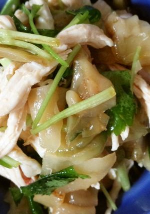 母考案☆むね肉とみつ葉とザーサイの和え物-レシピのメイン写真