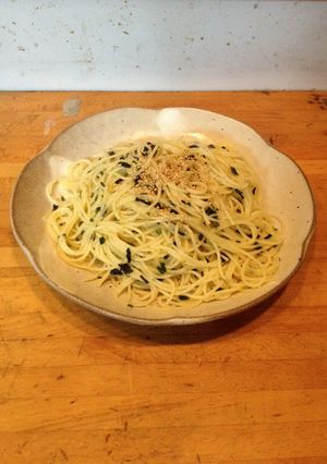 ワカメごはんの素で、ズボラわかめパスタ-レシピのメイン写真