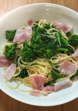 洗い物の少ないパスタ　菜の花とベーコン-レシピのメイン写真