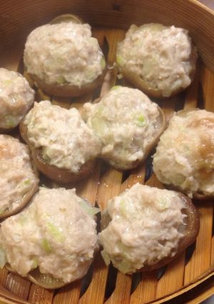 しいたけの鶏ひき肉詰め蒸し-レシピのメイン写真