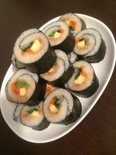 ラップで簡単!韓国巻き寿司☆キンパ☆-レシピのメイン写真