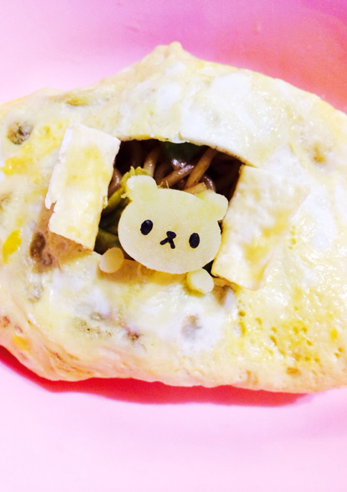 こんにちは♡くまさん焼きそば弁当-レシピのメイン写真