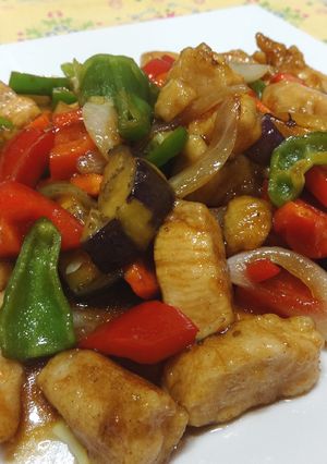 ゆずぽんで酢豚！？ナスと鶏肉の酢豚-レシピのメイン写真