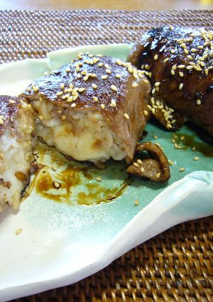だし醤油で超美味しい☆肉巻きおにぎり☆-レシピのメイン写真