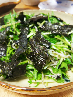 超簡単!!水菜とじゃこのごま塩サラダ-レシピのメイン写真
