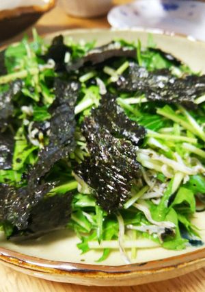 超簡単！！ちりめんと水菜とのごま塩サラダ-レシピのメイン写真