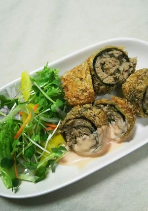 ひき肉の磯辺巻きフライ-レシピのメイン写真