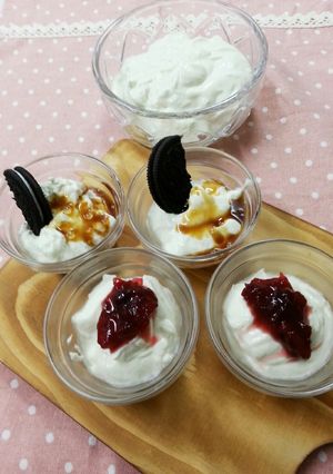 簡単ヘルシー?!なんちゃってレアチーズ♪-レシピのメイン写真