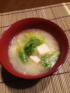 ふきのとう!高野豆腐・玉葱のお味噌汁♪-レシピのメイン写真