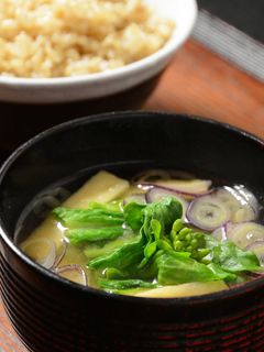 白菜の菜花のお味噌汁-レシピのメイン写真