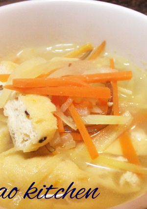 だし要らず、がんもと根菜のみそ汁-レシピのメイン写真