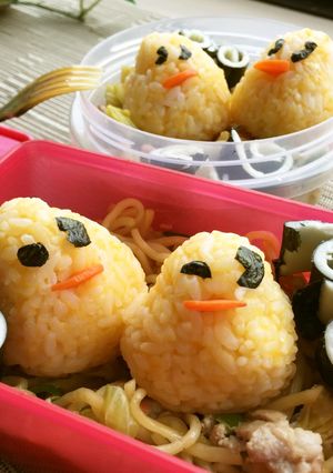 焼きそば✿デコキャラ弁✿ヒヨコの巣ごもり-レシピのメイン写真