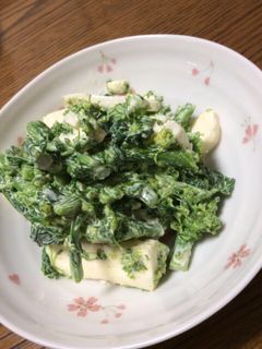 簡単菜の花とはんぺんのからしマヨ和え-レシピのメイン写真