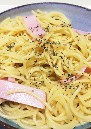 ずぼら飯：バター醤油バジルパスタ-レシピのメイン写真