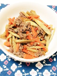牛肉と明太子のきんぴらごぼう-レシピのメイン写真