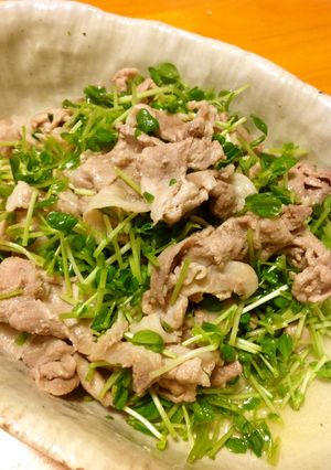 3分クック♪豚肉と豆苗のサラダ-レシピのメイン写真