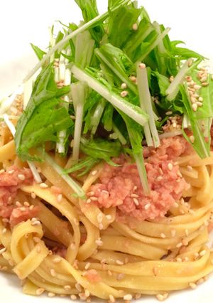 糖質制限パスタ！鮭の香りゴマオイルパスタ-レシピのメイン写真