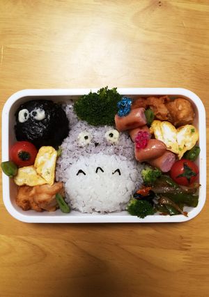 トトロ まっくろくろすけ キャラ弁-レシピのメイン写真