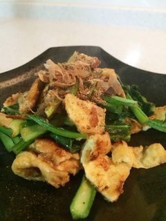 小松菜と油揚げの梅ダレ炒め!-レシピのメイン写真