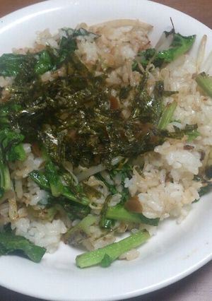 春が来た！梅風味ジャコ菜チャーハン-レシピのメイン写真
