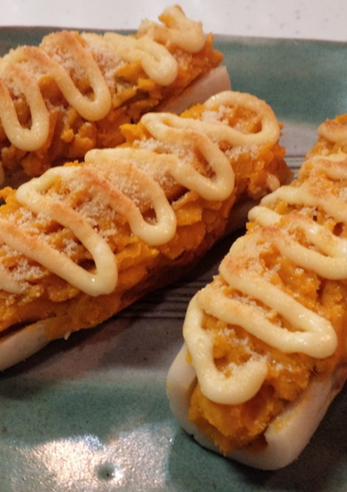 ちくわカップで♪かぼちゃのマヨチーズ焼き-レシピのメイン写真